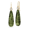 Billede af Julie Sandlau Ofelia Drop Olive Green øreringe forgyldt sølv m. krystal + cz