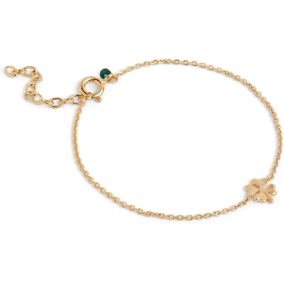 Billede af ENAMEL Copenhagen Four-Leaf Clover armbånd forgyldt sølv (15+4 cm)