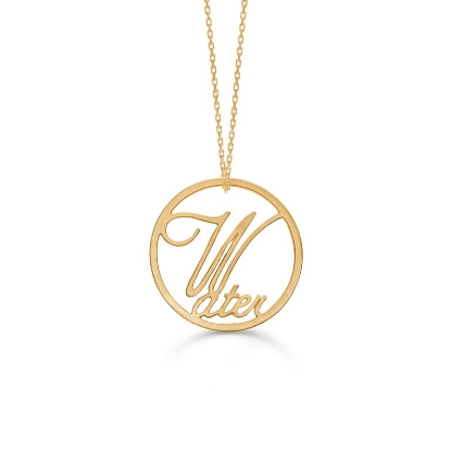 Billede af *Mads Ziegler Sølv forgyldt halskæde "P.Peak" Vandmand 20/1-18/2