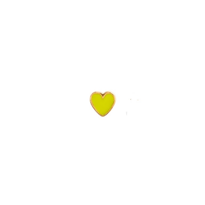 Billede af STINE A Petit Love Heart Neon Yellow ørering forgyldt sølv (1 stk.)
