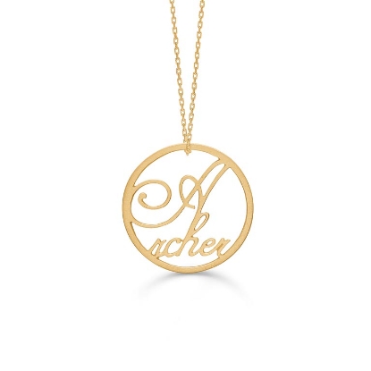 Billede af *Mads Ziegler Sølv forgyldt halskæde "P.Peak" Skytte 23/11-21/12