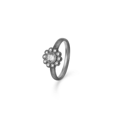 Billede af Mads Ziegler Sølv antik ring "P. Peak Collection" blomst m zirk