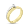 Billede af Ring, påloddet pynt hvg. med brill. 0,03 w/vs. 14 kt. + 14 kt. hvg.