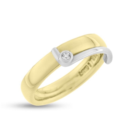 Billede af Ring m. pynt 1 syn. sten 1,75 mm. 8 kt.