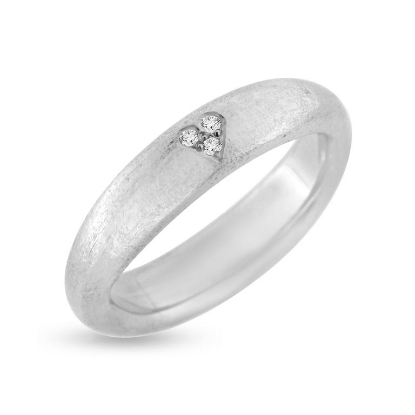 Billede af Ring 3* 0,01 w/vs i hjerte 14 kt. hvg.
