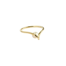 Billede af Aqua Dulce Sela Pearl ring forgyldt sølv m. fvp (str. 60)