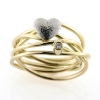 Billede af Ring med guldtråde, hjerte hvg., brill. 0,03 w/vs. 14 kt. (Trådring)