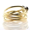 Billede af Ring med guldtråde, hjerte hvg., brill. 0,03 w/vs. 14 kt. (Trådring)