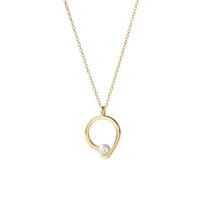 Billede af Aqua Dulce Sela Pearl halskæde forgyldt sølv m. fvp (42+4 cm)