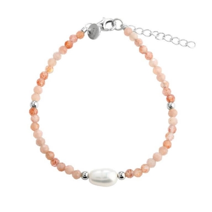 Billede af Aqua Dulce Sunella Mix armbånd sølv m. sunstones + fvp (17 + 3 cm)