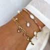 Billede af Aqua Dulce Sunella Mix armbånd forgyldt sølv m. sunstones + fvp (17+3 cm)