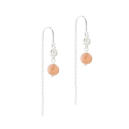 Billede af Aqua Dulce Sunella Earthread øreringe sølv m. sunstones