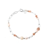 Billede af Aqua Dulce Sunella Link armbånd sølv m. sten (19,5 cm)