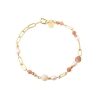 Billede af Aqua Dulce Sunella Link armbånd forgyldt sølv m. sten (19,5 cm)