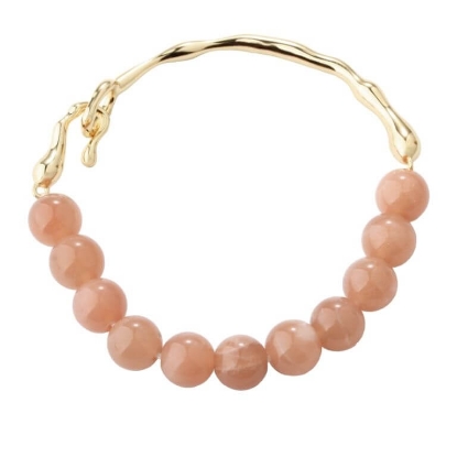 Billede af Aqua Dulce Sunella Semi Bangle armbånd forgyldt sølv m. sunstones (18cm)