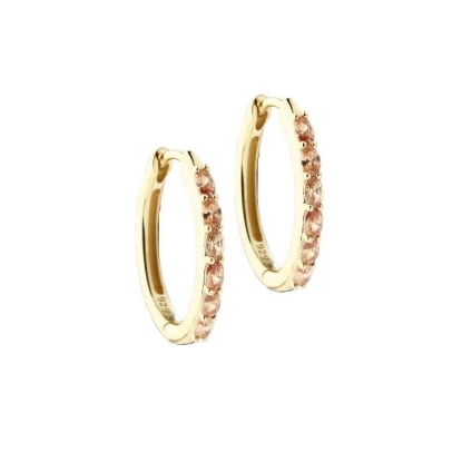 Billede af Aqua Dulce Champella Hoop Large øreringe forgyldt sølv m. cz (20 mm)