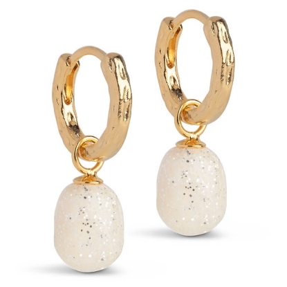 Billede af ENAMEL Copenhagen Significant Enamel Sparkle øreringe forgyldt sølv