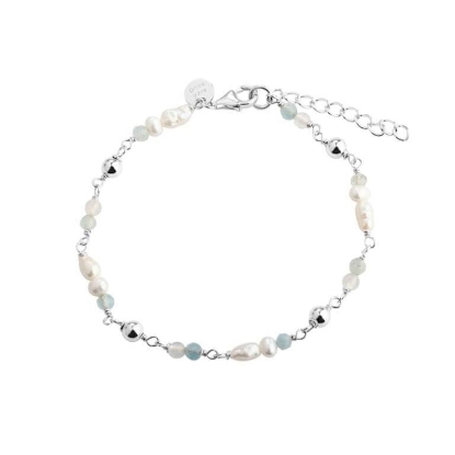 Billede af Aqua Dulce Lunella Blue armbånd sølv m. aquamarin+fvp (17+3 cm)