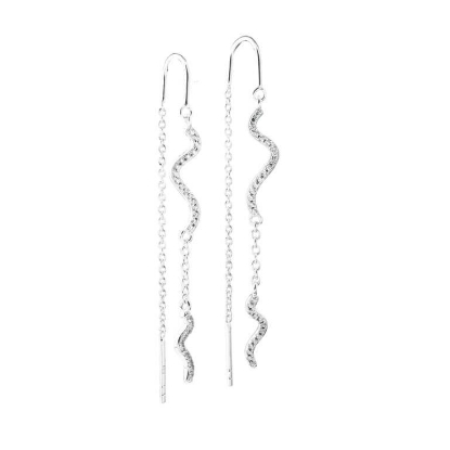 Billede af Aqua Dulce Curva Earthread øreringe sølv m. cz