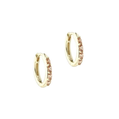 Billede af Aqua Dulce Champella Hoop Medium øreringe forgyldt sølv m. cz (15 mm)