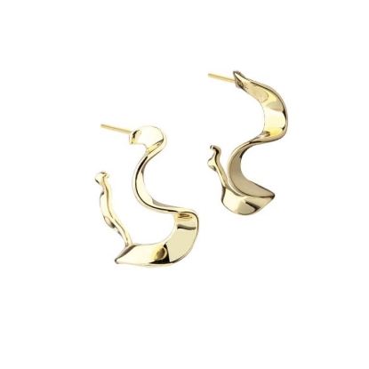 Billede af Aqua Dulce Slim Rhumba Medium øreringe forgyldt sølv