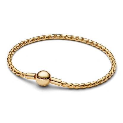 Billede af Pandora kædearmbånd med rund vingelås forgyldt metalblanding (16-23 cm)