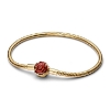 Billede af Pandora Disney Skønheden og Udyret Fortryllet Rose slangekædearmbånd forgyldt metalblanding (18 cm)