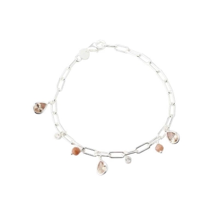 Billede af Aqua Dulce Champella armbånd sølv m. sunstones + cz (20,5 cm)