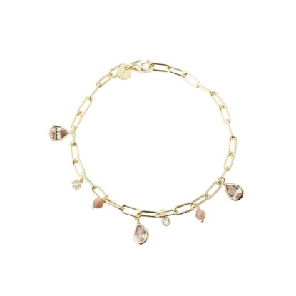 Billede af Aqua Dulce Champella armbånd forgyldt sølv m. sunstones + cz (20,5 cm)