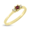 Billede af Ring 3 sten, 1 rubin 0,10 ct., 2* brill. a 0,03 w/vs. 14 kt.