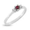 Billede af Ring 3 sten, 1 rubin 0,10 ct., 2* brill. a 0,03 w/vs. 14 kt. hvg.