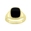 Billede af Herrering m. lukket bund, antik sl. onyx 14*12 mm 925s forgyldt (forgyldning vil blive slidt af ved brug !)