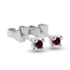 Billede af Ørestik rubin, 4 grab. fatning, 2* 2,5 mm. (ca. a 0,06 ct.) 14 kt. hvg.