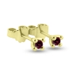 Billede af Ørestik rubin, 4 grab. fatning, 2* 3,5 mm. (ca. a 0,15 ct.) 14 kt. 
