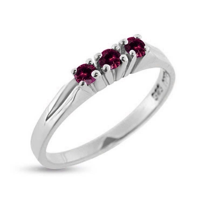 Billede af Ring rk. ring  3* 2½ mm. ægte rubin 14 kt. hvg.