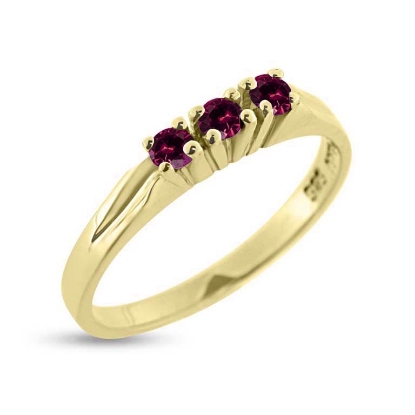 Billede af Ring m. syn stene 3*2½ mm 8 kt