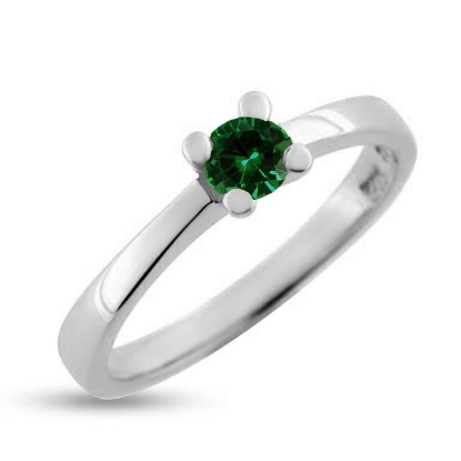 Billede af Dream Delux ring m. smaragd 0,88 ct. ca. 6,0 mm. 14 kt. hvg.