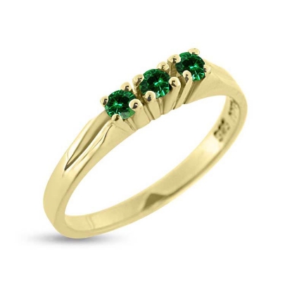Billede af Ring rk. ring  3* 2½ mm. ægte smaragd 14 kt.