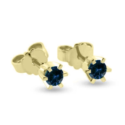 Billede af Ørestik 14 kt. med blå safirer fra 0,06 ct. - 0,25 ct.
