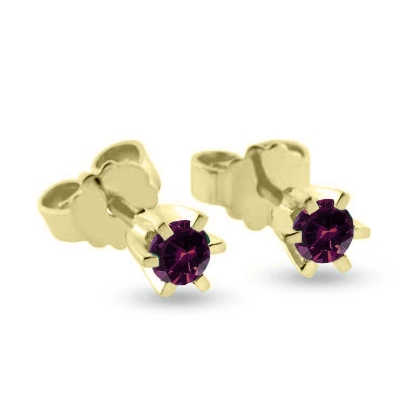 Billede af Ørestik rubin, 6 grab. fatning Priser fra