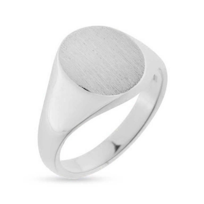 Billede af Herrering massiv m. oval plade 14*12 mm 925 s.