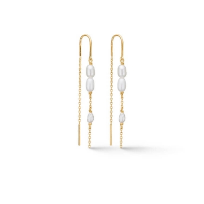 Billede af Studio Z "Perma" øreringe forgyldt sølv m. perler