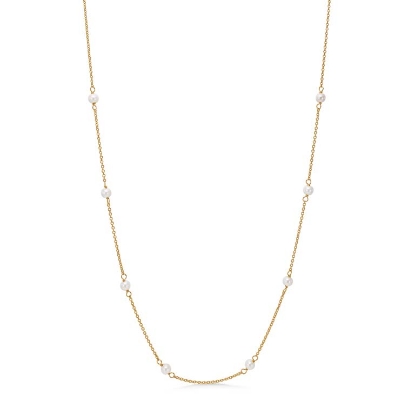 Billede af Studio Z "Shore" halskæde forgyldt sølv m. perler (40-45 cm)