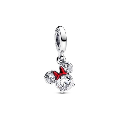 Billede af Pandora DISNEY Minnie Mouse Silhuet charm sølv m. emalje + cz