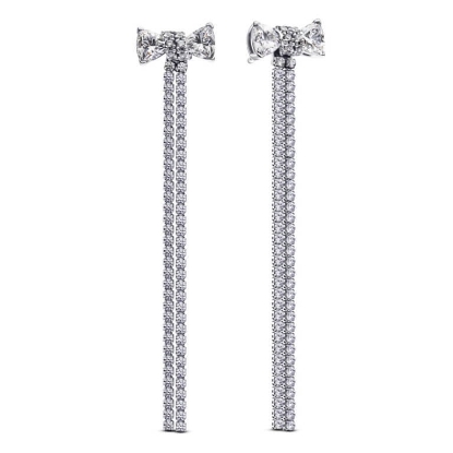 Billede af Pandora Pavé Sløjfe Drop øreringe sølv m. cz