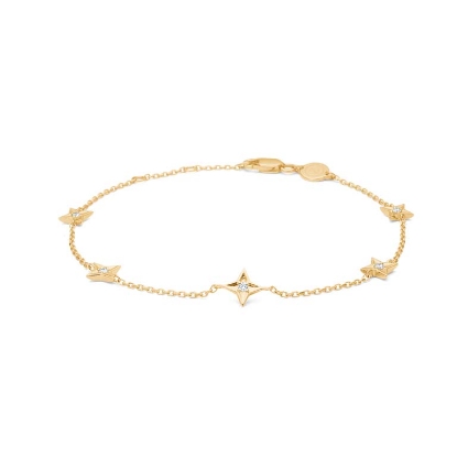 Billede af Mads Z "Vesper" armbånd 14 kt. guld m. 0,07 ct. brillant (16-18 cm)