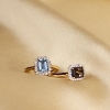 Billede af Mads Z "Aquarelle" ring 14 kt. guld m. 0,23 ct. brillant + aquamarin (str. 60)