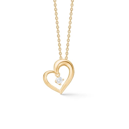 Billede af Mads Z "Crown Heart" vedhæng 14 kt. guld m. 0,09 ct. brillant (ekskl. kæde)
