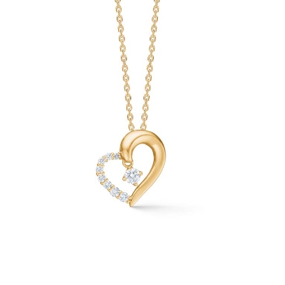 Billede af Mads Z "Crown Heart" vedhæng 14 kt. guld m. 0,20 ct. brillant (ekskl. kæde)