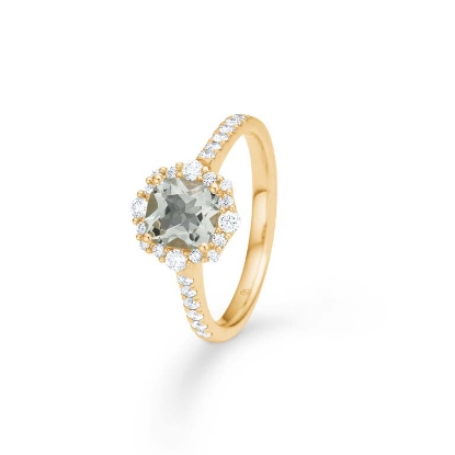 Billede af Mads Z "Menthe" ring 14 kt. guld m. ametyst + 0,33 ct. brillanter (str. 50-60)